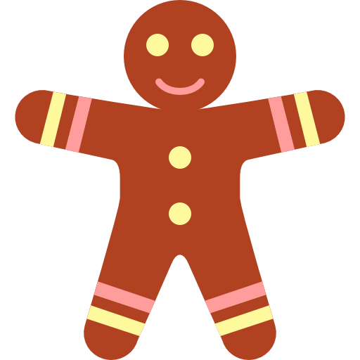 Gingerbread Men Icon Christmas Flat Color Iconset
