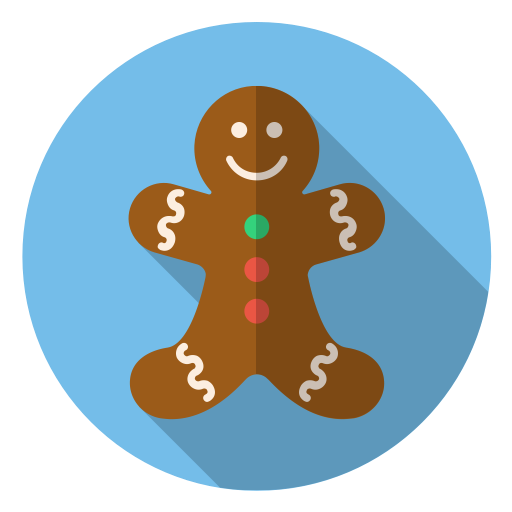 Winter, Holiday, Xmas, Smile, Cute, Christmas, Gingerbread Icon