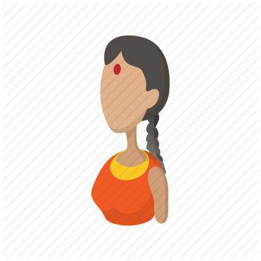 Cartoon, Dress, Girl, Indian, Sari, Traditional, Woman Icon