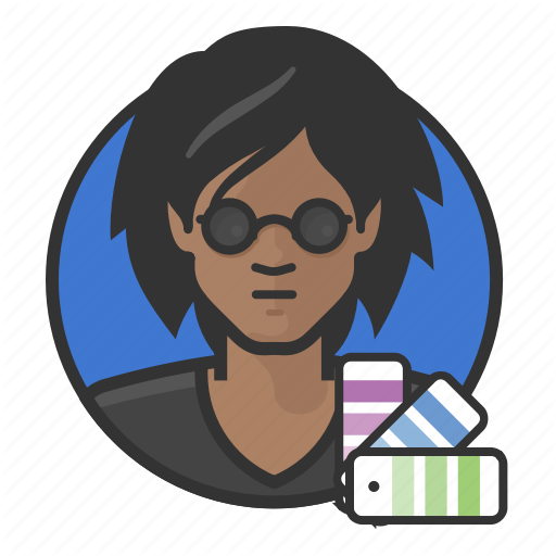 African, Designer, Female, Graphic Icon