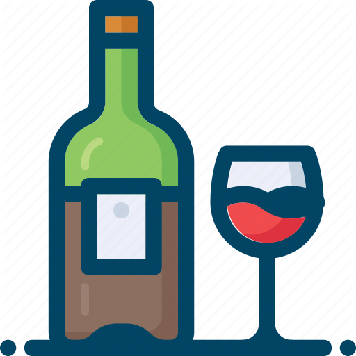 Alcohol, Beverage, Bottle, Drink, Glass, Wine Icon