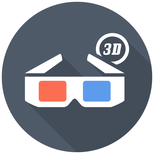 D Glasses Icon Free Flat Multimedia Iconset Designbolts