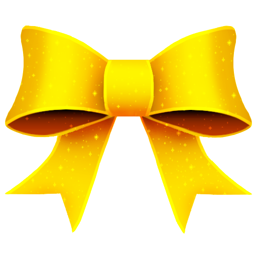 Ribbon, Yellow, Bright, Glitter, Christmas Icon Free Of Christmas