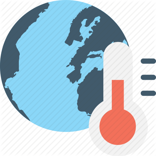 Global Warming, Globe, Planet, Pollution, Thermometer Icon