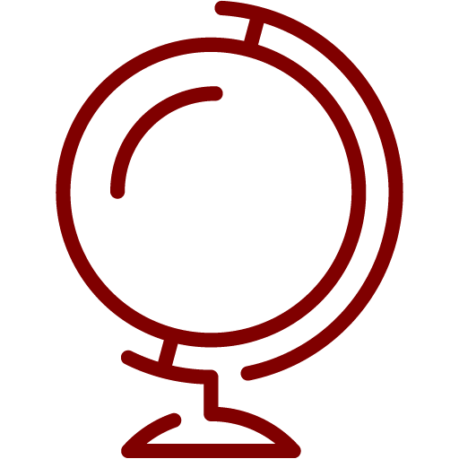Maroon Globe Icon