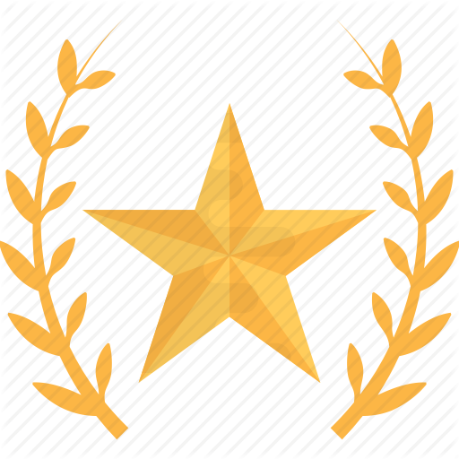 Glory Star, Gold Star, Laurel Wreath, Power Symbol, Victory Icon