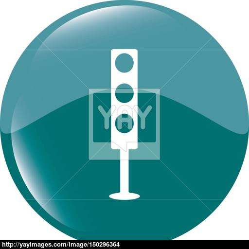 Modern Glossy Icon Depicting A Traffic Light Icon Isolated