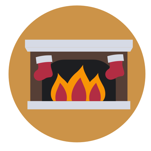 Glow, Stocking, Christmas, Warm, Fireplace Icon