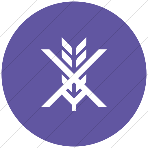 Flat Circle White On Purple Iconathon Gluten Free Icon
