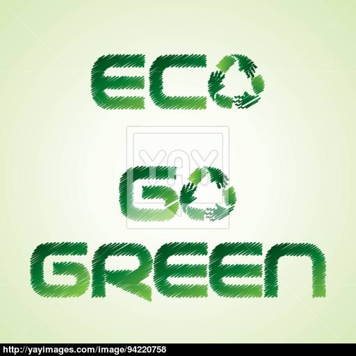Sketched Eco And Go Green Word Make