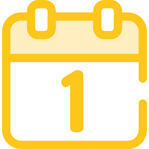 Date Flat Gold Icon