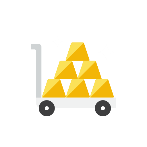 Cart, Gold Icon