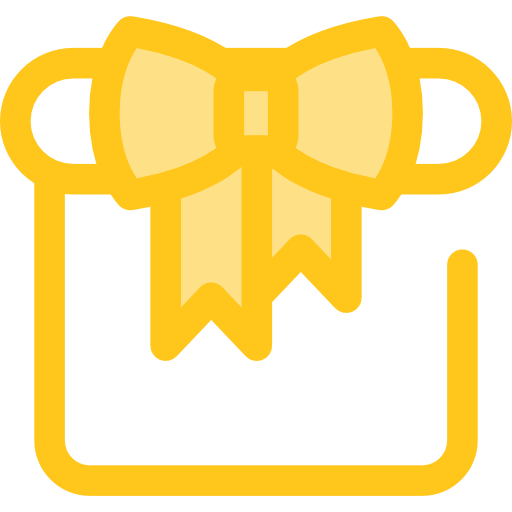 Gift Flat Gold Icon