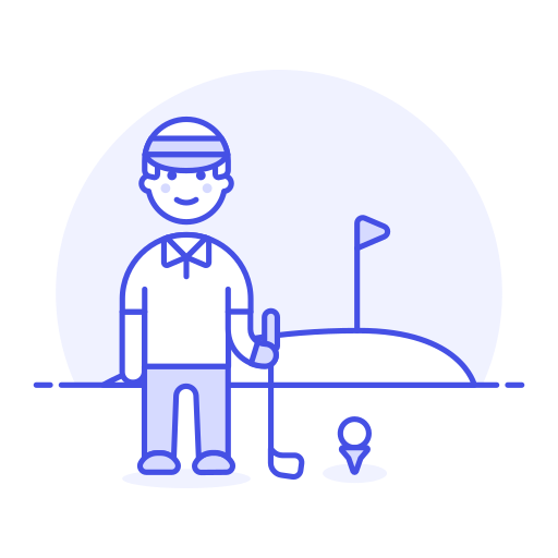 Golfer, Male Icon Free Of Stream Line Ux Free Pack Duetone