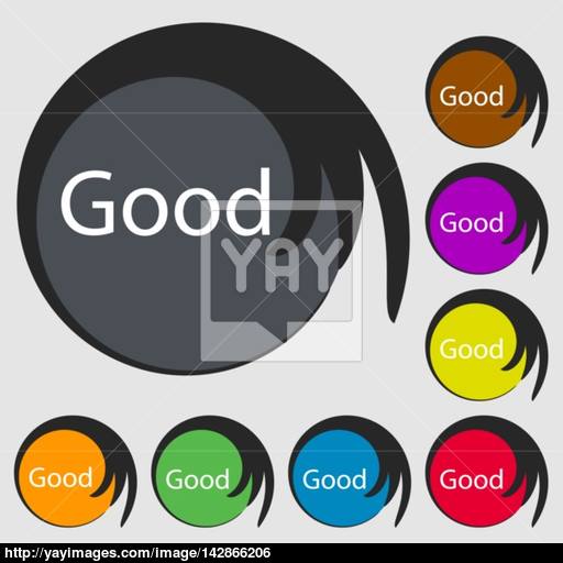 Good Sign Icon Symbols On Eight Colored Buttons Vector Vector