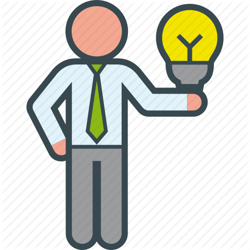 Bulb, Business, Clever, Good, Idea, Man, Presentation Icon