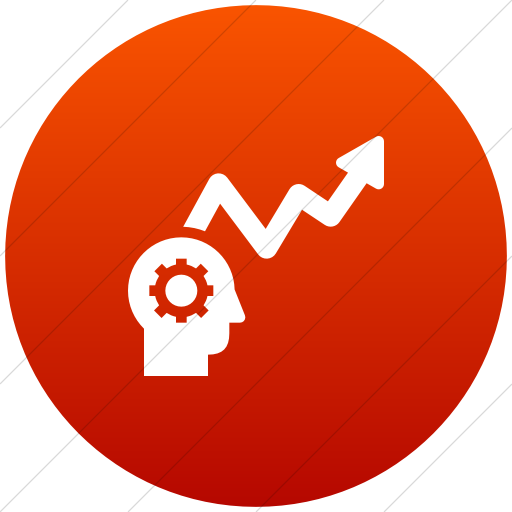 Flat Circle White On Red Gradient Iconathon Learning