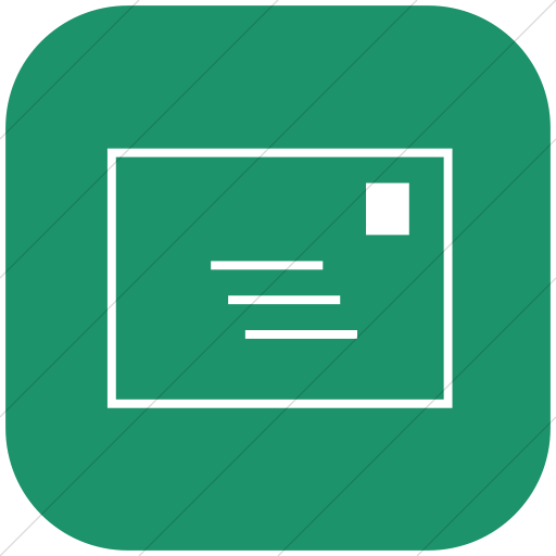 Flat Rounded Square White On Aqua Classica Email Icon
