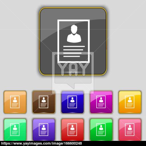 Form Icon Sign Set With Eleven Colored Buttons For Your Site