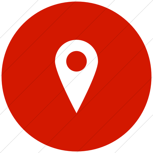 Flat Circle White On Red Raphael Location Icon