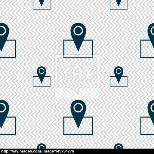 Map Pointer Icon Sign Seamless Pattern With Geometric Texture