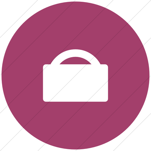 Flat Circle White On Pink Foundation Shopping Bag Icon