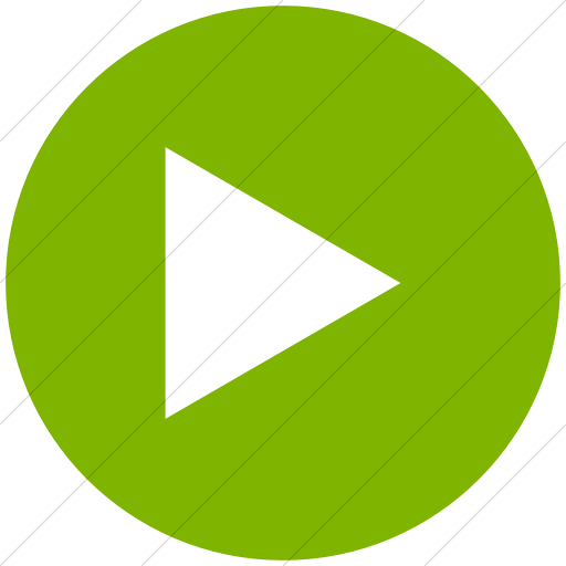Flat Circle White On Green Raphael Button Play Icon