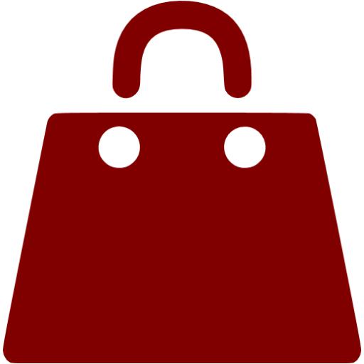 Maroon Shopping Bag Icon