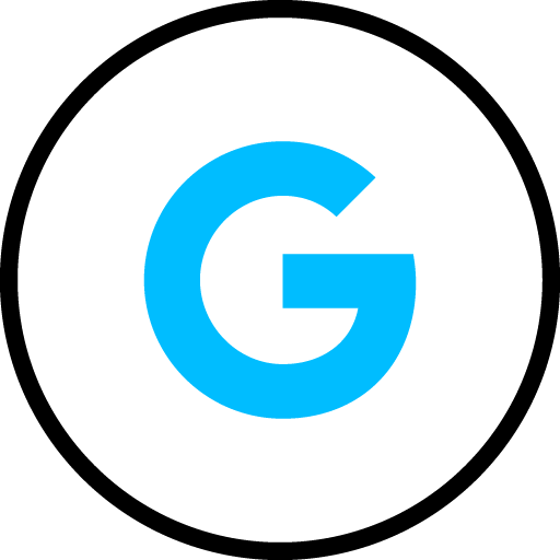 Google Search Free Social Media Blue Round Outline Icon Design