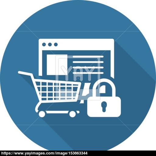 Safe Shopping Icon Flat Design Vector