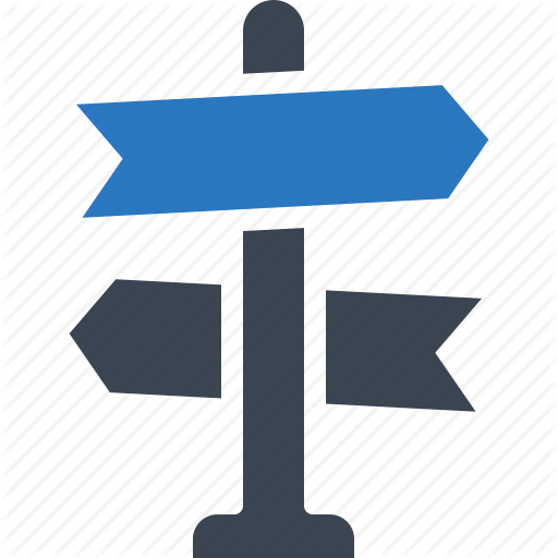 Direction Sign, Indication Sign, Road Sign Icon