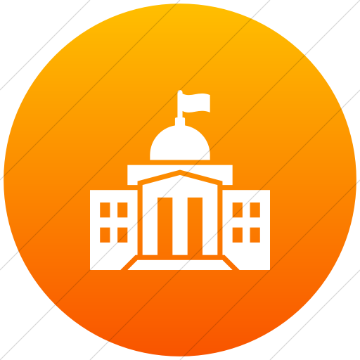 Flat Circle White On Orange Gradient Iconathon Federal
