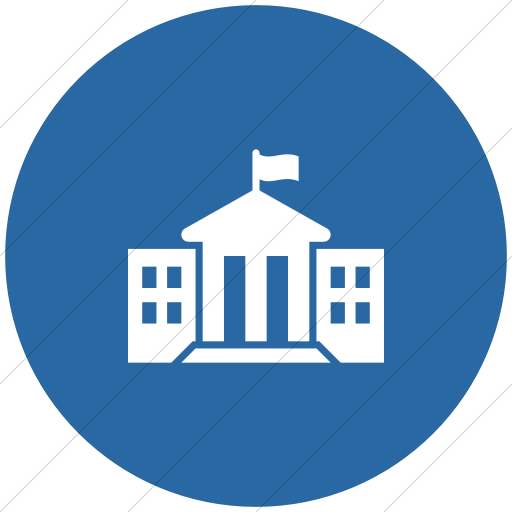 Flat Circle White On Blue Iconathon State Government Icon