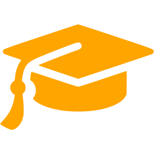 Orange Graduation Cap Icon
