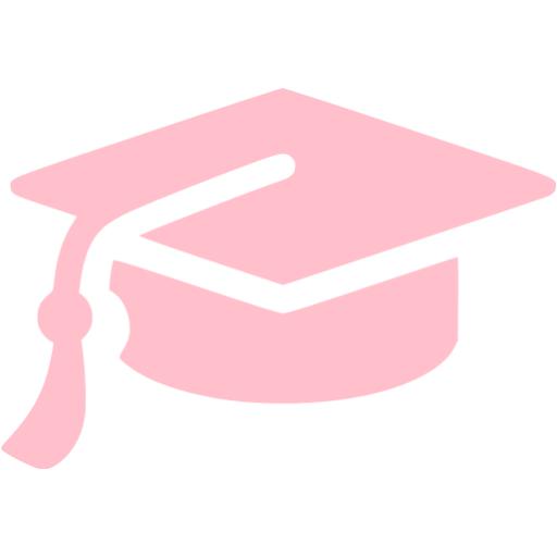 Pink Graduation Cap Icon
