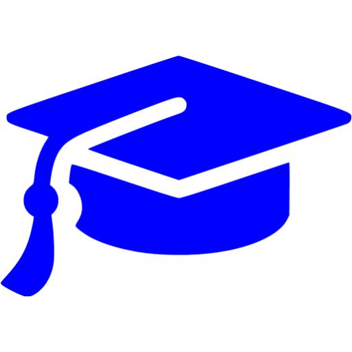 Blue Graduation Cap Icon