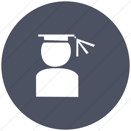 Flat Circle White On Blue Gray Classica Graduation Hat Icon