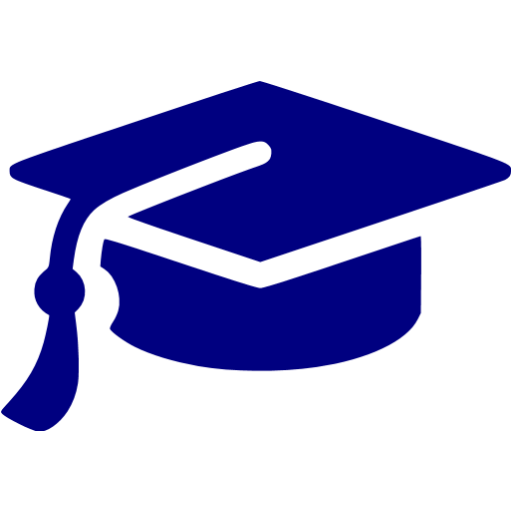 Navy Blue Graduation Cap Icon
