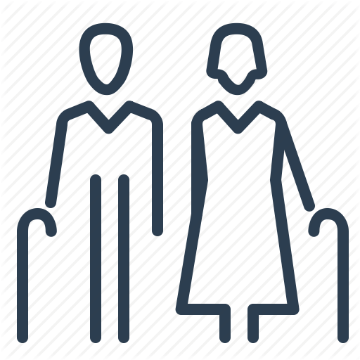 Couple, Elderly, Grandma, Grandpa, Grandparents, Old Ages, Stick Icon