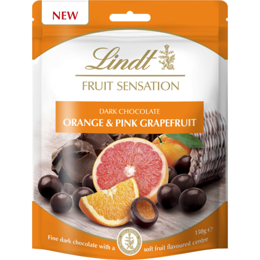 Lindt Fruit Sensation Dark Chocolate Orange Pink Grapefruit