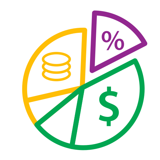 Icons, Coins, Graph Icon