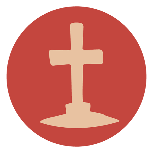 Tombstone Crussifix Circle Icon