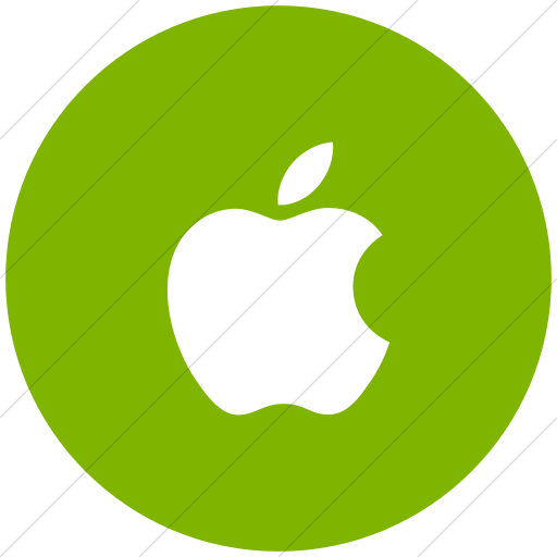 Flat Circle White On Green Social Media Apple Icon
