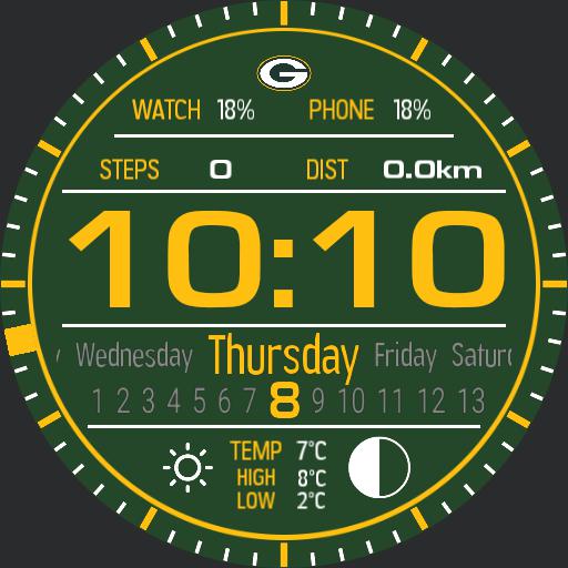 Packers Digital Green For Huawei Watch