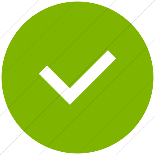 Flat Circle White On Green Raphael Check Mark Icon