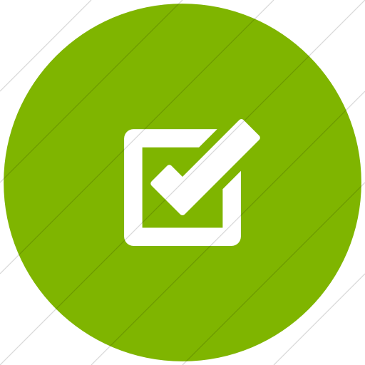 Flat Circle White On Green Foundation Checkbox Icon