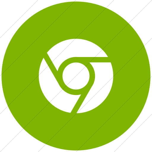 Flat Circle White On Green Social Media Chrome Icon