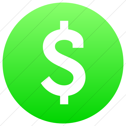 Simple Ios Neon Green Gradient Raphael Dollar Sign Icon