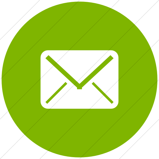 Flat Circle White On Green Broccolidry Email Icon