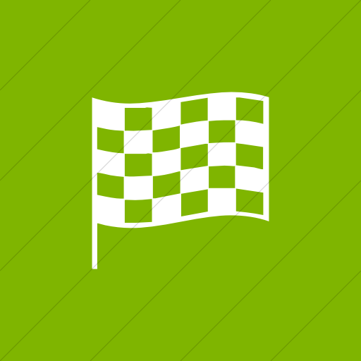 Flat Square White On Green Classica Chequered Flag Icon